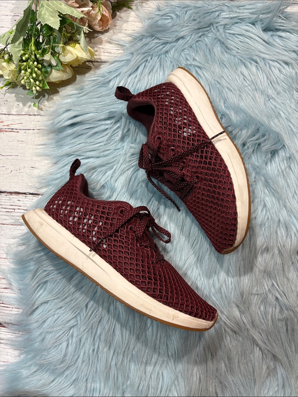 Nobull Womens Mesh Runner athletic Maroon Lifting Sneakers